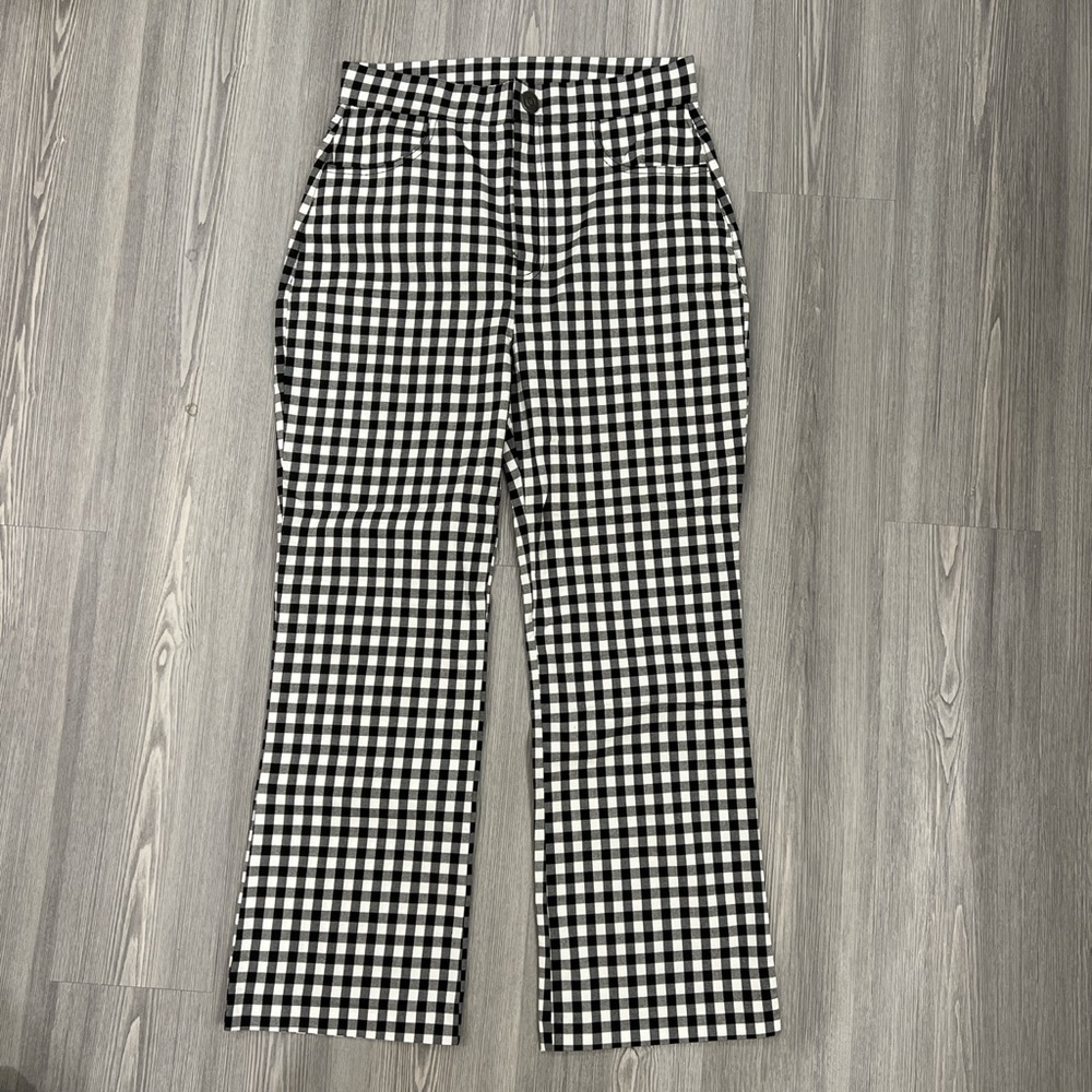 Free people black checkered pants